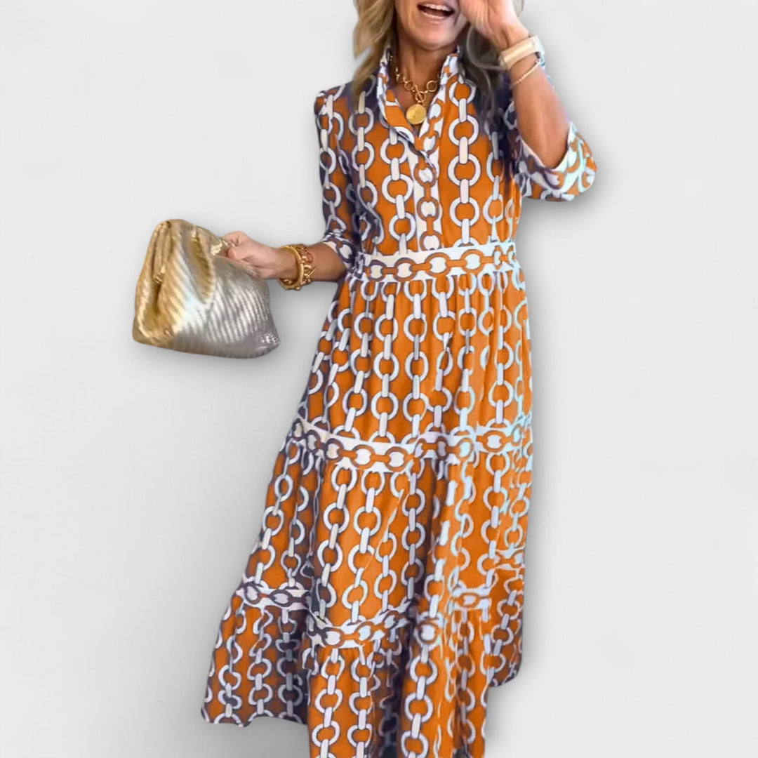 Juliette | Midi Dress with Chain Pattern