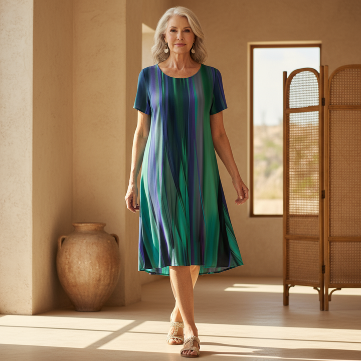 Genna Casual Boho Gradient Dress